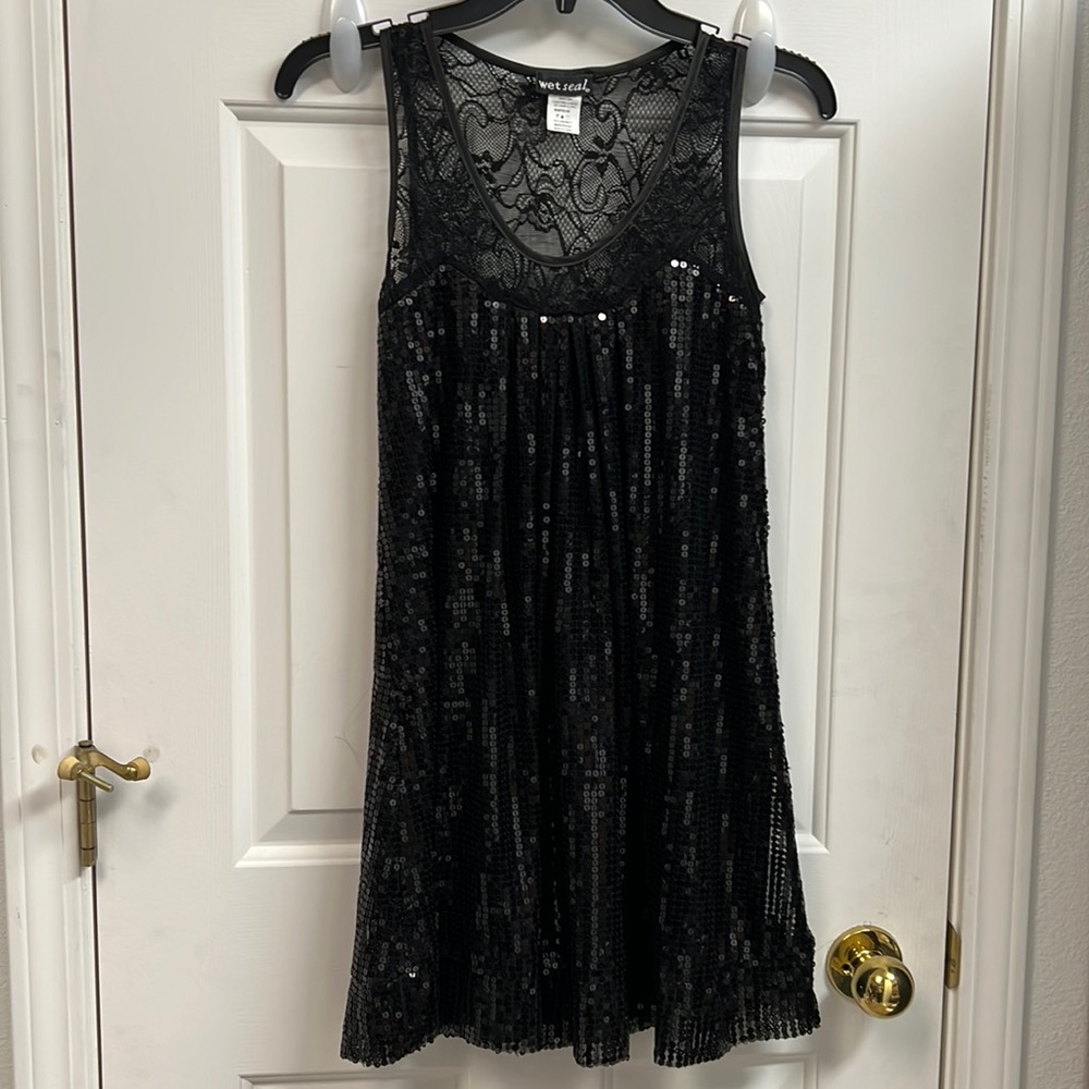 Cute lace and sequin mini dress